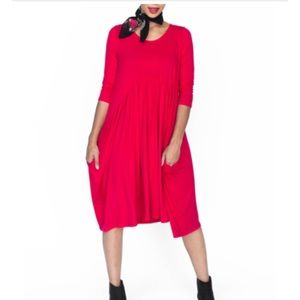 Agnes & Dora Muse Midi Dress Red